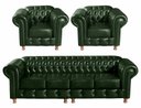 Ver imagem 1 de Kit Sofá Luis XV Chesterfield Modulado 4 Lugares + 2 Poltronas - Couríssimo Verde