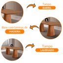 Ver imagem 5 de Mesa para Sala de Jantar Noronha 180cm Madeira Tampo Barril Laminado Moderna Mobília