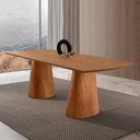 Ver imagem 2 de Mesa para Sala de Jantar Noronha 180cm Madeira Tampo Barril Laminado Moderna Mobília