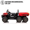 Trator Infantil Elétrico Carrinho Com Carreta Levantável Criança Até 50kg Bateria 12V 8km/h Luz Som  - 4