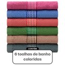 Ver imagem 2 de Jogo de Toalhas de Banho 6 Peças Algodão Felpuda Samba Camesa - Emcompre