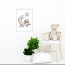 Ver imagem 2 de Quadro Quarto Bebê Ursinho Lua Estrela 33x24cm:madeira Branca