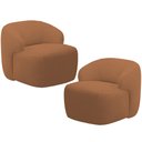 Ver imagem 1 de Kit 02 Poltronas Decorativa Fixa Orgânica para Sala Living Barolo L06 Bouclê Terracota - Lyam Decor