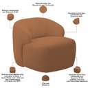 Ver imagem 4 de Kit 02 Poltronas Decorativa Fixa Orgânica para Sala Living Barolo L06 Bouclê Terracota - Lyam Decor