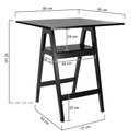 Ver imagem 2 de Mesa Bistrô Miami Madeira Maciça e Tampo Quadrado - Preto - Tampo 80x80 Laqueado Preto