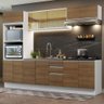 Armário de Cozinha Completa 100% MDF 270cm Branco/Rustic Acordes Madesa 07 - 2