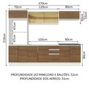 Ver imagem 4 de Armário de Cozinha Completa 100% MDF 270cm Branco/Rustic Acordes Madesa 07