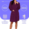 Roupão de Banho Microfibra Feminino Tamanho M Roxo - 2