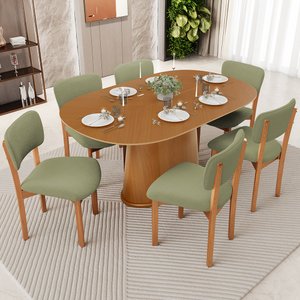 Cadeira para Sala de Jantar Cozinha Living Estofada Dara L02 Bouclê Oliva - Lyam Decor