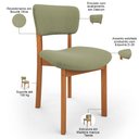 Ver imagem 4 de Cadeira para Sala de Jantar Cozinha Living Estofada Dara L02 Bouclê Oliva - Lyam Decor