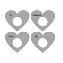 Ver imagem 1 de Porta Guardanapo Coração Desejos Kit 4 Peças 7,5cmx6,5cm - Cria Arte Laser Cinza Claro