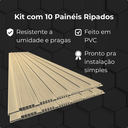 Ver imagem 4 de Kit 10 Painel Ripado Pvc 3d Decorativo 20cm X 3m