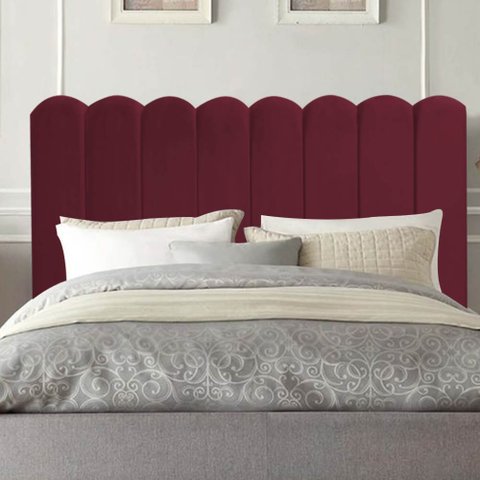 Cabeceira Estofada Alanis 100CM Solteiro Suede Bordo - D A DECOR