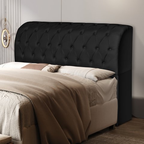 Cabeceira Antonella para Cama Box 198cm King Estofada com Baú