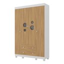Ver imagem 2 de Guarda-roupa Infantil 122cm com Vidro 4 Portas e 2 Gavetas Bombom Multimóveis Mp4463 Branco/
