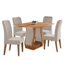 Ver imagem 2 de Conjunto Sala de Jantar 120x80,3cm Tampo sem Vidro com 4 Cadeiras Inspirare Yescasa Bege/Mel