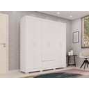 Ver imagem 5 de Guarda-roupa Casal 6 Portas 2 Gavetas Estrela Premium Salleto Branco