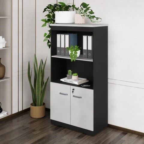Armário de Escritório 80cm 2 Portas com Chave Multimóveis CR25298 