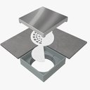 Ver imagem 2 de Ralo Branco Tampa Inox C/ Aba 10x10 - Multicerto
