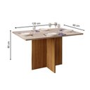 Ver imagem 4 de Mesa para Cozinha Hera + Tampo Madeirado Vidro Reto 120x90cm Freijó/Off White - DJ Móveis