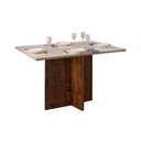 Ver imagem 3 de Mesa para Cozinha Hera + Tampo Madeirado Vidro Reto 120x90cm Freijó/Off White - DJ Móveis