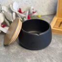 Ver imagem 2 de Porta Algodão Pote Multiuso Organizador com Tampa em Bambu - Preto