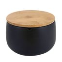 Ver imagem 1 de Porta Algodão Pote Multiuso Organizador com Tampa em Bambu - Preto