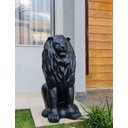 Ver imagem 5 de Escultura Estátua Decorativa Leão Sentado 108cm:preto Fosco