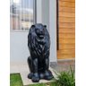 Escultura Estátua Decorativa Leão Sentado 108cm:preto Fosco - 5