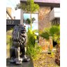 Escultura Estátua Decorativa Leão Sentado 108cm:preto Fosco - 4