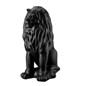 Escultura Estátua Decorativa Leão Sentado 108cm:preto Fosco