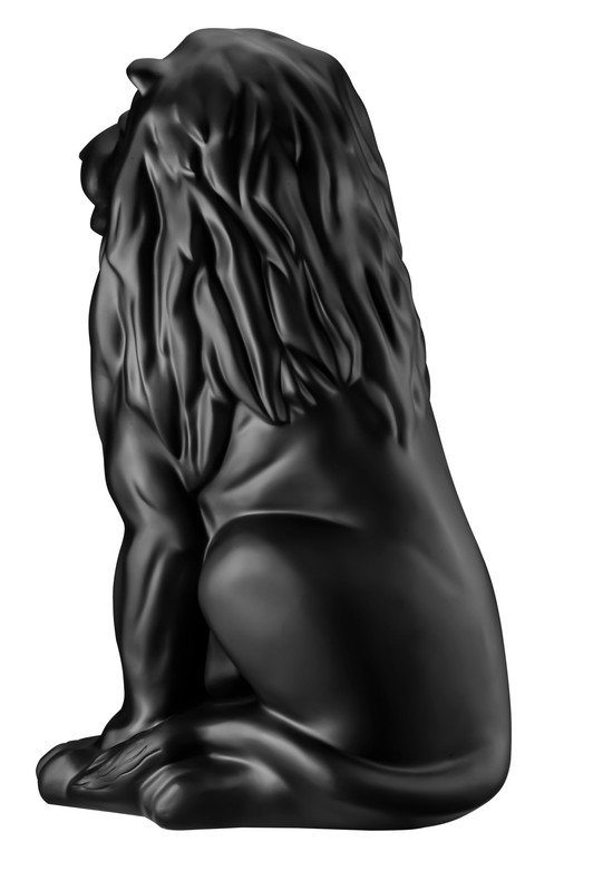 Escultura Estátua Decorativa Leão Sentado 108cm:preto Fosco - 2