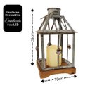 Ver imagem 4 de Lanterna Decorativa Iluminada Ferro e Madeira Cinza Envelhecido 28cm - Bela Flor