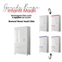 Ver imagem 3 de Guarda Roupa com Espelho Infantil Madri com Cômoda Vênus e Armário Multiuso New Íris Branco Brilho –
