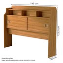 Ver imagem 3 de Cabeceira Casal 2 Portas 145 Cm Mdf Jessica Nature Off Decmade