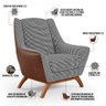 Kit 02 Poltronas Decorativas Base Em Madeira Juliet D02 Courissímo Marrom Pied Poule - Lyam Decor - 4