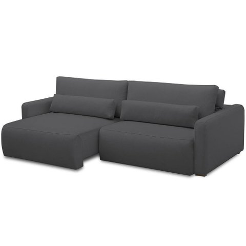 Sofá Retrátil Reclinável para Sala de Estar Living 270cm Sevilha F04 Bouclê Grafite