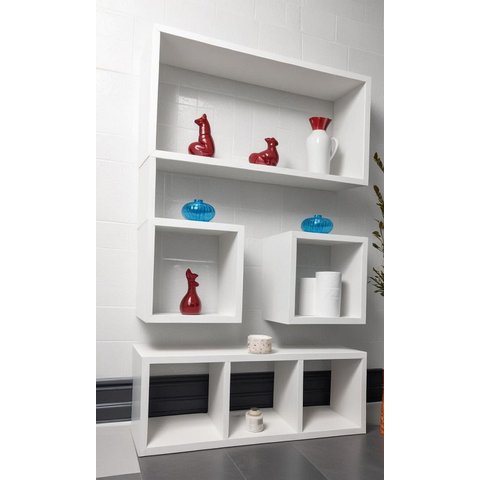 Nicho Organizador Prateleira Mdf para Decoração Kit 04 Peças - Branco Tx