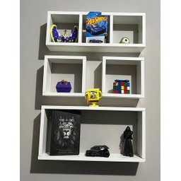 Nicho Organizador Prateleira Mdf para Decoração Kit 04 Peças - Branco Tx - 3