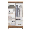 Ver imagem 3 de Guarda Roupa Solteiro 4 Portas 2 Gavetas Chile - Naturale / Branco Naturale / Branco