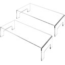 Ver imagem 2 de 2 suportes expositor rack de acrílico transparente para figuras colecionáveis e sobremesas Make Lase