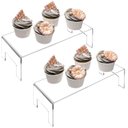 Ver imagem 1 de 2 suportes expositor rack de acrílico transparente para figuras colecionáveis e sobremesas Make Lase