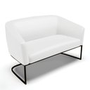 Ver imagem 1 de Sofá Namoradeira 2 Lugares Base Industrial Preto Stella Corino D03 - D'Rossi Cor Branco