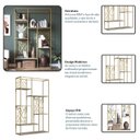 Ver imagem 5 de Estante para Sala de Estar 122cm 6 Prateleiras Destaques Bege/Champagne/Arena