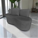 Ver imagem 1 de Namoradeira Sofá 2 Lugares Yara Orgânica Suede Cinza