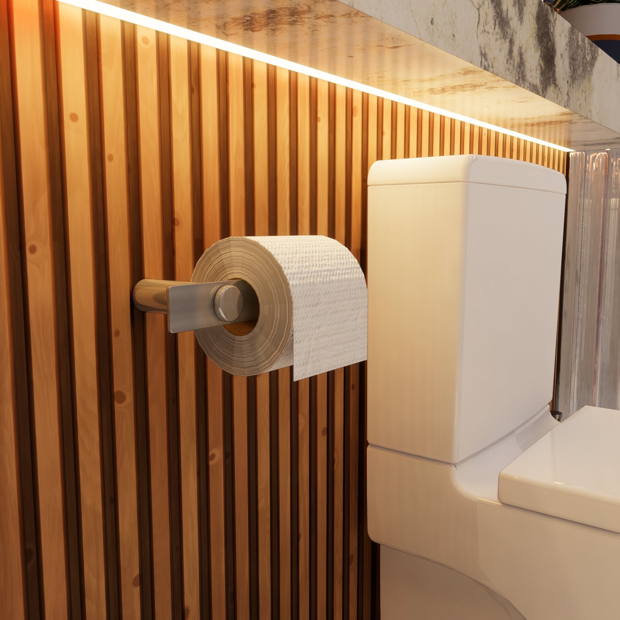 Papeleira para Banheiro Acessório Porta Rolo de Papel Higiênico Grego Metal Alto Brilho Patmos - 4