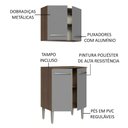 Ver imagem 4 de Kit com Armário Aéreo e Balcão 64cm Rustic/Cinza Emilly Madesa