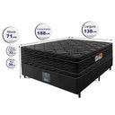 Ver imagem 2 de Cama Box Casal Colchão Ortofirm Black + Box 138x188x71 Double Face Espuma D33 Preto