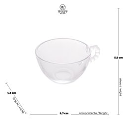 Conjunto 4 Xícaras Chá Cristal S/pires Pearl 180ml - Wolff - 6