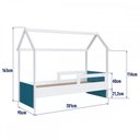 Ver imagem 4 de Cama Infantil Montessoriana sem Colchão Linha Infanto Branco/Azul Secreto CCM010 Completa Móveis